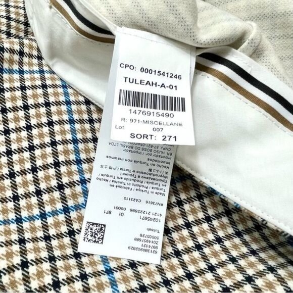 NWOT BOSS Tuleah Regular-Fit Bootcut Trousers In Checked Size 8 - Picture 12 of 14